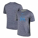 Miami Marlins Gray Black Striped Logo Performance T-Shirt,baseball caps,new era cap wholesale,wholesale hats